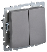 фото Выключатель двухклавишный  IEK BR-V20-0-10-K46