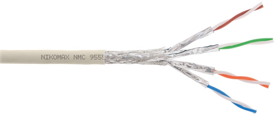 

Кабель витая пара S/FTP 6a кат. 4 пары NIKOMAX NMC 9555L-IY 23AWG(0.58 мм), медь, одножильный (solid), внутренний, полимерный материал, нг(A)-LSLTx, с, NMC 9555L-IY