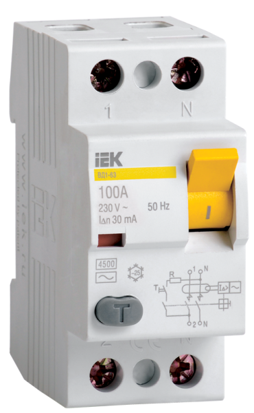 Изображение товара Выключатель дифференциального тока IEK MDV10-2-080-100 для защиты от утечки