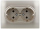 фото Розетка двухместная с заземлением в сборе IEK SK-R24-16-K37-F
