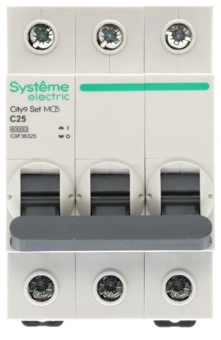 

Автоматический выключатель Systeme Electric C9F36325 City9 Set С 25А 3P 6kA 400В, C9F36325