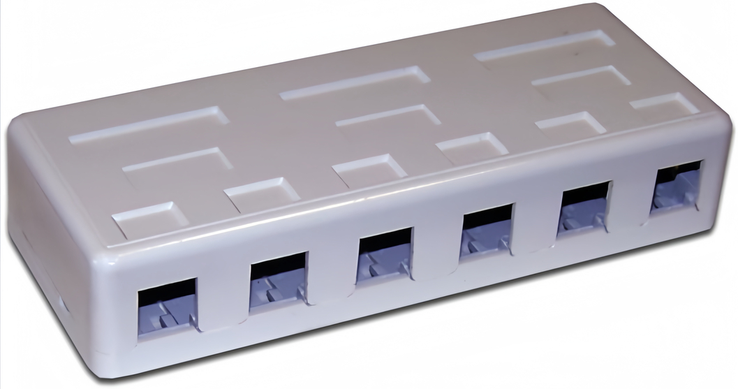 

Коробка TWT TWT-SA6-WH настенная 6 портов для Keystone, TWT-SA6-WH