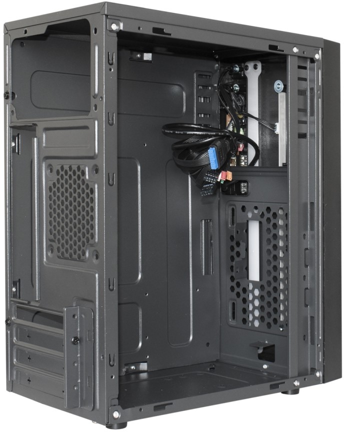 

Корпус mATX Exegate mEVO-9301 EX283754RUS minitower, без БП, с окном, 2*USB+1*USB3.0, HDAudio, black-RGB light, mEVO-9301