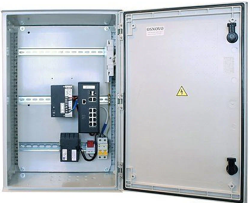 

Коммутатор OSNOVO OS-46TB1(SW-80822/ILR) уличный управляемый (L2+) на 12 портов с термостабилизацией и резервным питанием, OS-46TB1(SW-80822/ILR)