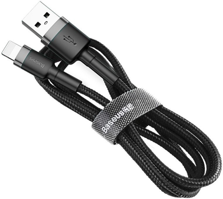 

Кабель Baseus Cafule CALKLF-AG1 USB For iP 2.4A 0.5m Gray+Black, Cafule