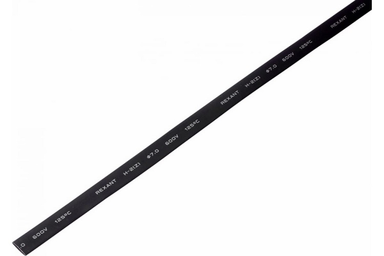 

Трубка Rexant 20-7006 ТУТ нг 7,0/3,5мм, черная, упаковка 50 шт. по 1м, 20-7006