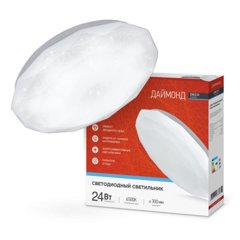 Изображение товара Светильник IN HOME 4690612033693 современный накладной потолочно-настенный дизайн бриллиант