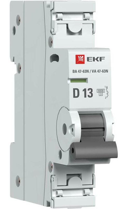 

Автоматический выключатель EKF M636113D 1P 13А (D) 6кА ВА 47-63N PROxima, M636113D