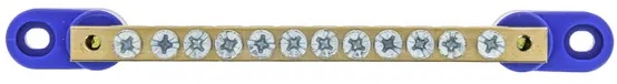 

Шина EKF sn0-125-12-2 "0" N (8x12мм) 12 отв. латунь 2 синих угловых изолятора, sn0-125-12-2