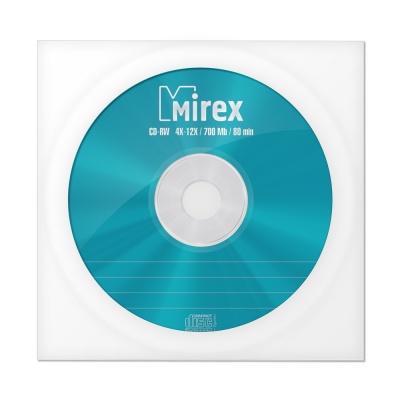 

Диск CD-RW Mirex 1050253 700 Mb, 12х, бум.конверт, 1шт, 1050253