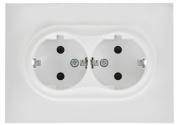 фото Розетка двухместная с заземлением в сборе  IEK SK-R24-16-K01-F