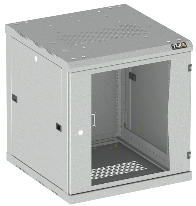 

Шкаф настенный 19", 15U TLK TWC-156060-R-G-GY стеклянная дверь, Ш600хВ770хГ600мм, 2 пары монтажных направляющих, серый, TWC-156060-R-G-GY