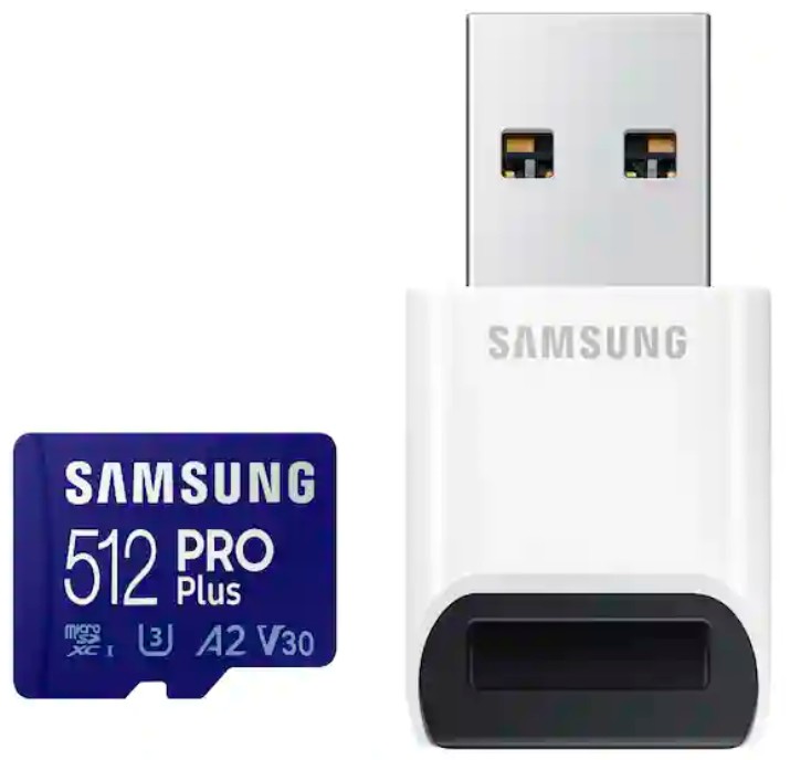 

Карта памяти MicroSDXC 512GB Samsung PRO Plus MB-MD512KB/WW USB Reader, U3, A2, PRO Plus