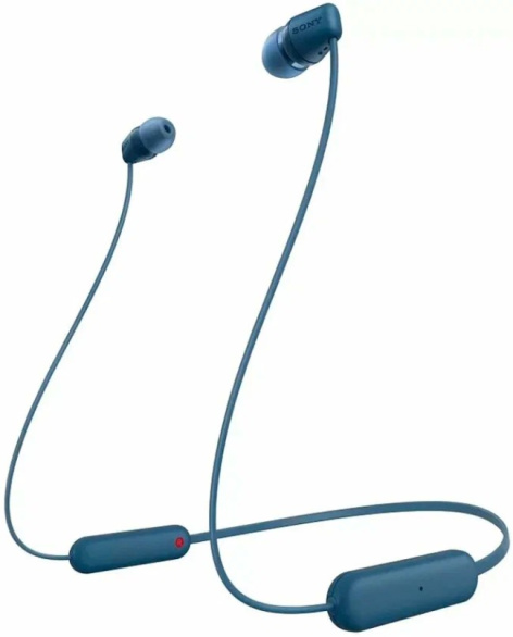 Изображение товара Беспроводные наушники Sony WI-C100 с Bluetooth 5.0 и микрофоном, синие