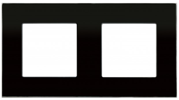 

Рамка стеклянная Sibling Powerframe-2GB 2 поста черная, Powerframe-2GB