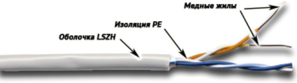 фото Кабель витая пара U/UTP 5e кат. 2 пары TWT TWT-5EUTP2-LSZH в Екатеринбурге