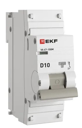 

Автоматический выключатель EKF mcb47100m-1-10D-pro 1P 10А (D) 10kA ВА 47-100M без тепл. расцепит. PROxima, mcb47100m-1-10D-pro