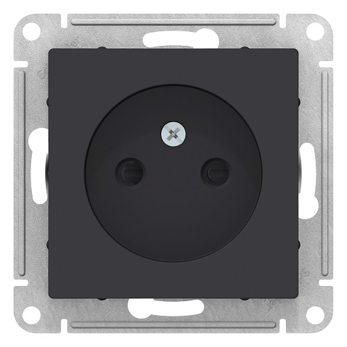 

Розетка Schneider Electric ATN001049 AtlasDesign, без заземления, со шторками, 16А, механизм, карбон, ATN001049
