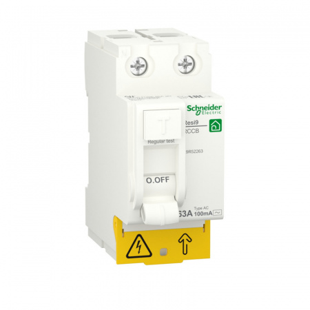 

Выключатель Schneider Electric RESI9 R9R52263 дифференциального тока (УЗО) 63А 2P 100мА тип AC, RESI9