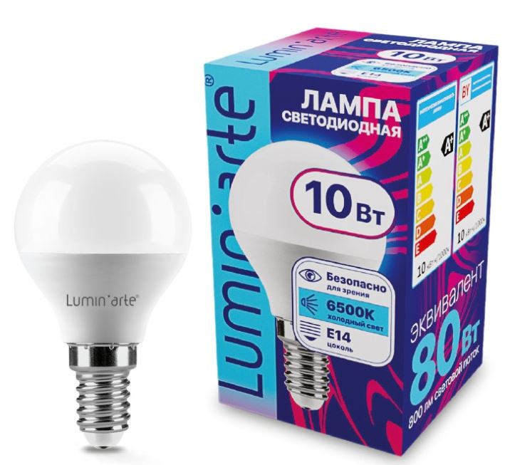 

Лампа Lumin'arte LSTD-G45-10W6KE14 10Вт 6500K E14, LSTD-G45-10W6KE14