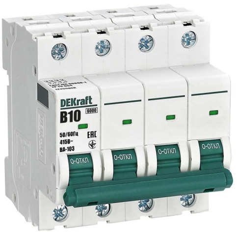 Изображение товара Автоматический выключатель DEKraft 12255DEK защита цепей 6 кА IP20