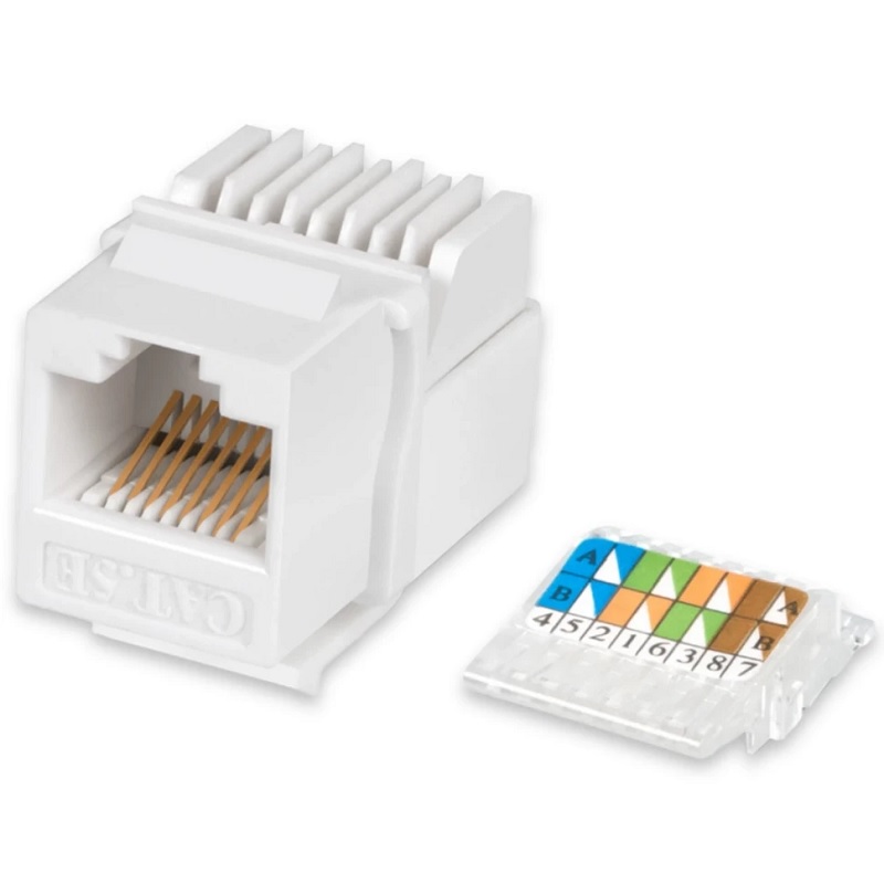 

Модуль Keystone RJ45 UTP Cabcoil KEYJ-45-C5-90-T Вставка Jack RJ-45(8P8C), 90 градусов, категория 5e, без инструмента, KEYJ-45-C5-90-T