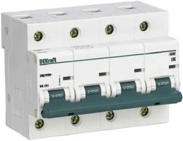 Изображение товара Автоматический выключатель DEKraft 13022DEK 4P 63А IP20 защита электросетей