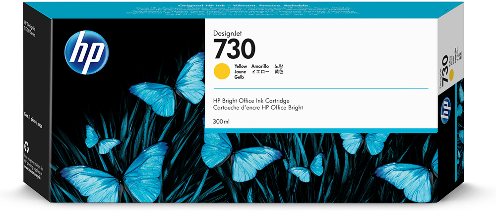 

Картридж HP 730 P2V70A для DesignJet T1700, 300 мл, желтый, 730
