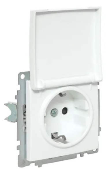 фото Розетка с заземлением с крышкой EKF EWV10-124-90 в Уфе