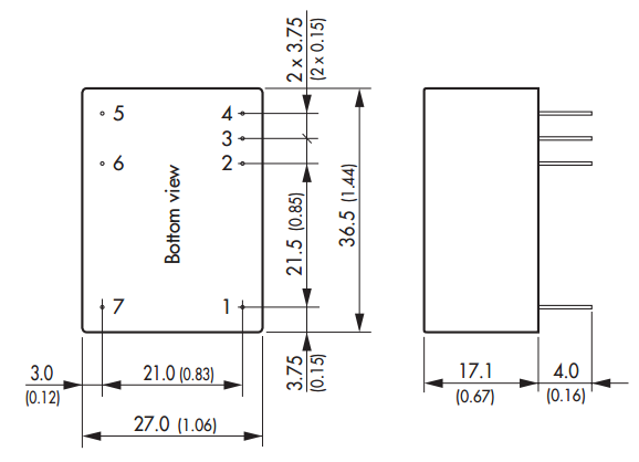 

Преобразователь AC-DC сетевой TRACO POWER TMLM 04115 4Watt;15 VDC / 267 mA;power modules for PCB mount;ing with fully encapsulated plastic case, Low r, TMLM 04115