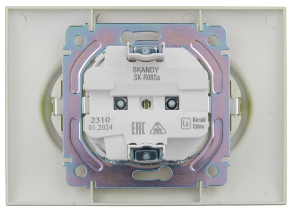 фото Розетка двухместная с заземлением в сборе IEK SK-R21-16-K06-F в Казани