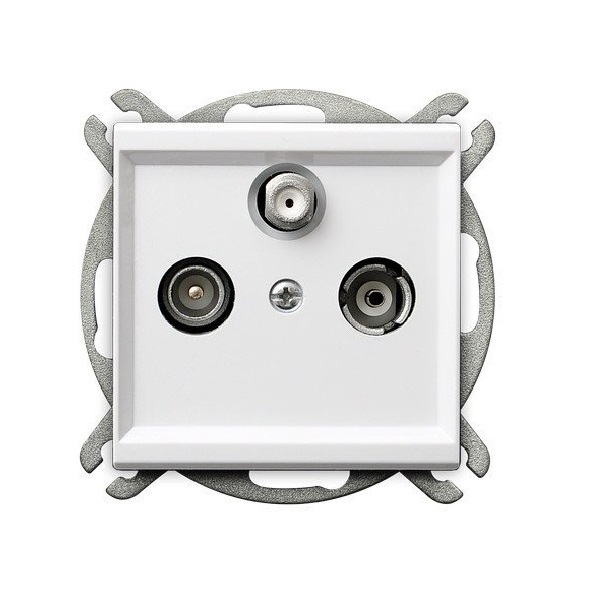 

Розетка Ospel GPA-RSP/m/00 RTV-SAT, проходная, белый, GPA-RSP/m/00