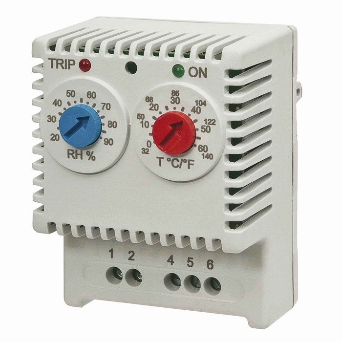 

Гигростат DKC R5ETUH22 электронный, 230 В, регулировка температуры 0…+60°C, регулировка влажности 20…90%, переключающий контакт, "RAM Klima", R5ETUH22
