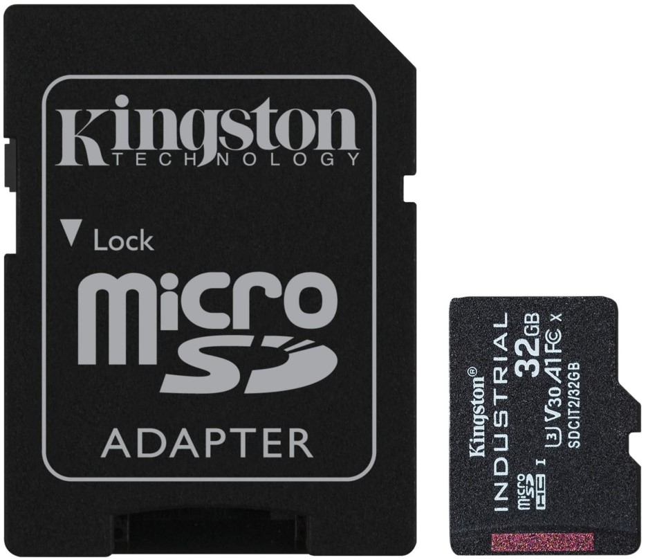 

Карта памяти 32GB Kingston SDCIT2/32GB microSDHC class10 UHS-I industrial с адаптером, SDCIT2/32GB