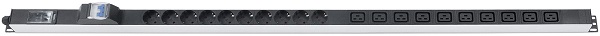 

Блок розеток 19, 10 розеток Cabeus PDU-16-10S-10C19-B-T для шкафов, вертикальный, 10 розеток Schuko, 10 розеток IEC 320 C19, 16А, автомат защиты, алюм, PDU-16-10S-10C19-B-T