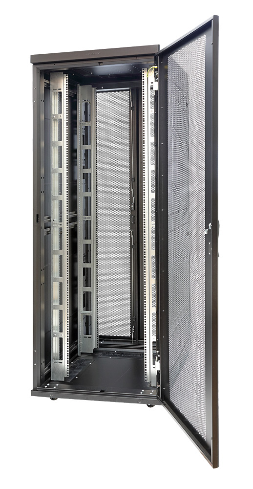 

Шкаф напольный 19, 42U Eurolan 60F-42-7A-94BL Rackcenter D9000 750 × 1000, передняя дверь перфорированная одностворчатая, задняя дверь перфорированная, 60F-42-7A-94BL