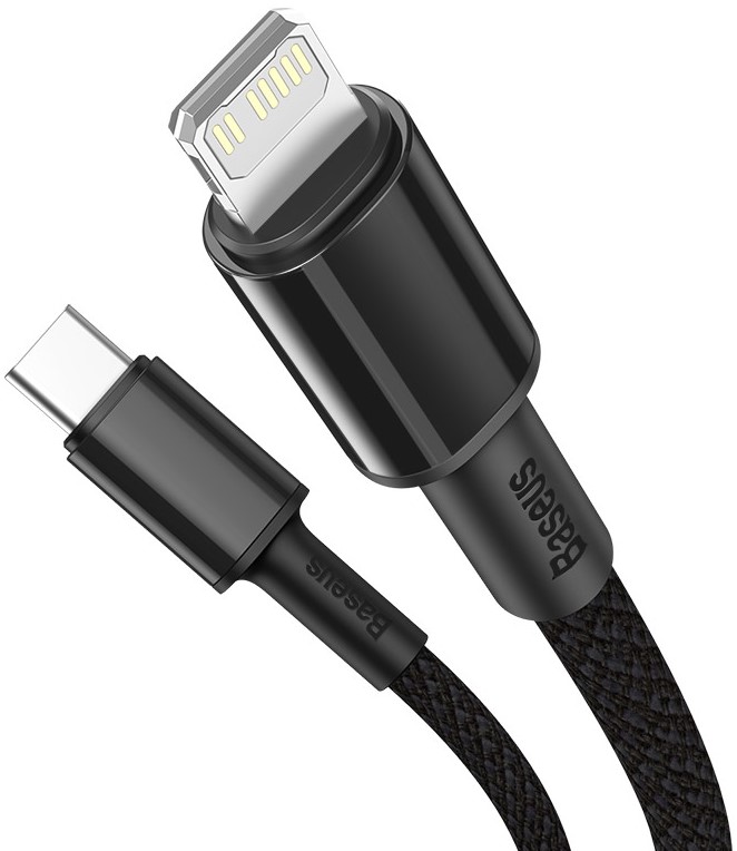 

Кабель интерфейсный Baseus CATLGD-01 Type-C - Lightning PD 20W 1m, совместим с PD 18W, корпус из ABS-пластика + плетеный провод высокой плотности, bla, CATLGD-01
