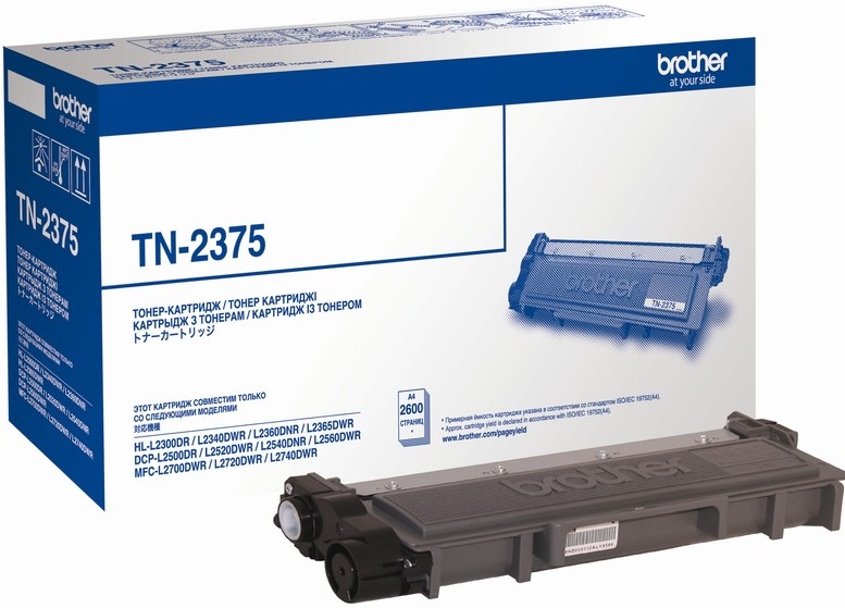 

Тонер-картридж Brother TN-2375 черный для HLL2300/2340/2360/2365, DCPL2500/2520/2540/2560, MFCL2700/2720/2740 (2600стр.), TN-2375