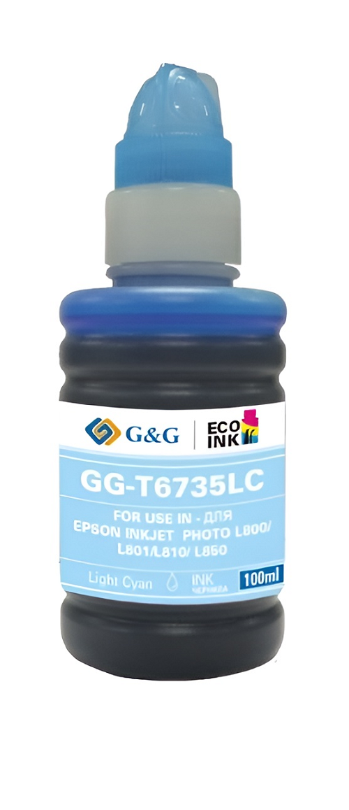 

Чернила G&G GG-C13T67354A светло-голубые T6735LC для Epson L800/805/810/850/1800 (100мл), GG-C13T67354A
