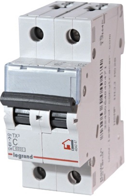 

Автоматический выключатель Legrand 404039 TX³ 6000 - 6 кА - тип характеристики C, 2П, 230/400 В~, 6 А, 2 модуля, 404039