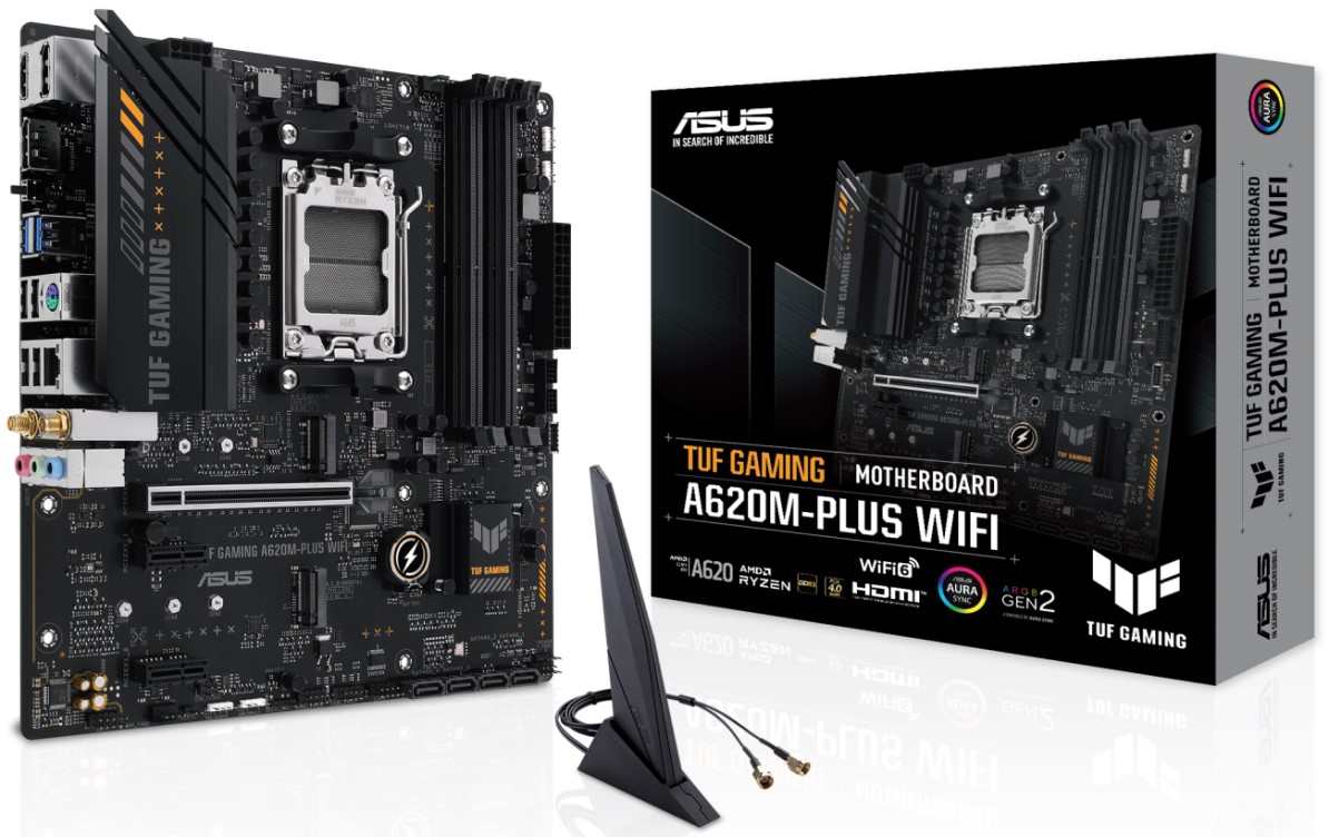 

Материнская плата mATX ASUS A620M-F GAMING WIFI 90MB1KT0-M0EAY0 (AM5, AMD A620, 2*DDR5 (8000), PCIe, 2*M.2, WiFi, BT, 2*USB 3.2, 2*USB 2.0, HDMI), A620M-F GAMING WIFI