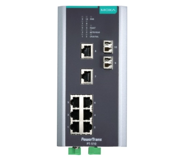 

Коммутатор управляемый MOXA PT-510-SS-LC-48 DIN-Rail switch, 8 x 10/100BaseT(X), 2 x100BaseFX SM, LC connectors, 1 power supply, PT-510-SS-LC-48