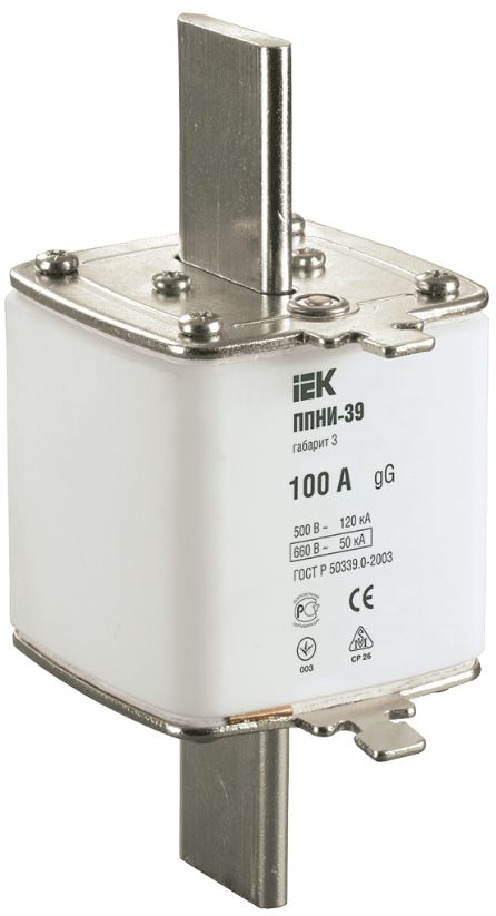 

Предохранитель IEK DPP50-100 ППНИ-39, габарит 3, 100А, DPP50-100