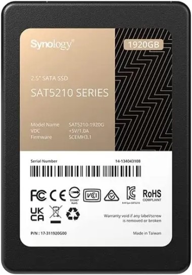 

Накопитель SSD 2.5'' Synology SAT5210-1920G SAT5200 1.92TB SATA 6Gb/s 530/500MB/s IOPS 98K/60K 4800 TBW, SAT5210-1920G