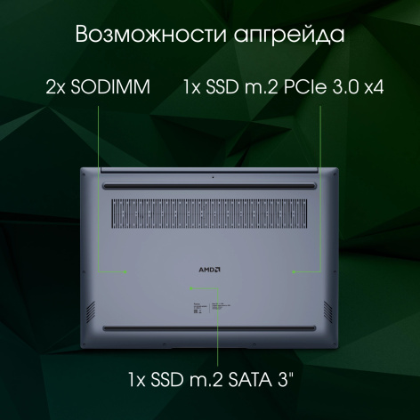 фото Ноутбук  Digma Pro Pactos в Челябинске 16 ", Ryzen 7, 16 Гб RAM, 512 Гб SSD, Radeon Graphics, Темно-серый