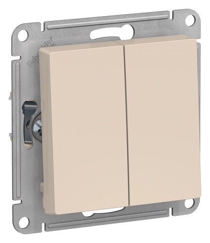 

Переключатель Schneider Electric ATN000265 AtlasDesign, 2-клавишный, сх.6, 10АХ, механизм, бежевый, ATN000265