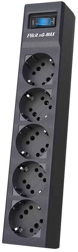 

Источник бесперебойного питания ZIS 10M Surge protector Pilot sG-Max 5 outlets (GP), 15А/3.3 kVt, automatic circuit-breaker, 10 m, gfaphite, Pilot sG-Max 10M