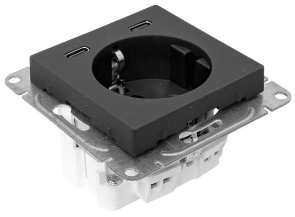 фото Розетка с заземлением с 2 USB  EKF UP1-SOB-111-2USBC в Воронеже