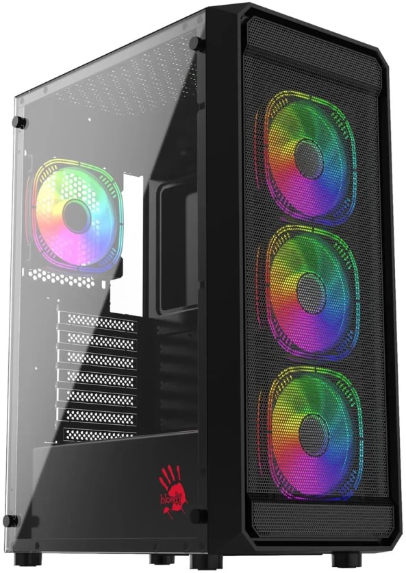 

Корпус ATX Bloody BD-CC114-BK без БП, боковая панель из закалённого стекла, USB 2.0 USB 3.0, BD-CC114-BK