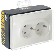 фото Розетка двухместная с заземлением  IEK FP-R21-16-1-K01